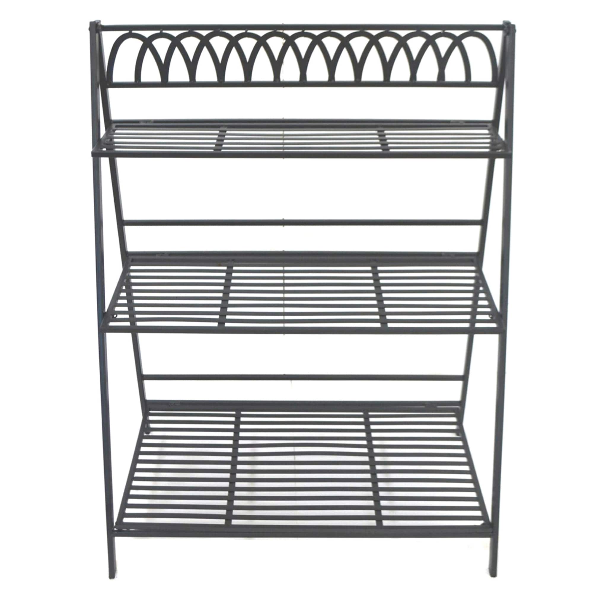 Santa's Workshop 36" Black Iron 3-Tier Plant Stand